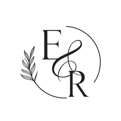 re, er, Elegant Wedding Monogram, Wedding Logo Design, Save The Date Logo