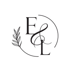 le, el, Elegant Wedding Monogram, Wedding Logo Design, Save The Date Logo