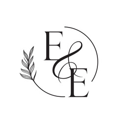de, ed, Elegant Wedding Monogram, Wedding Logo Design, Save The Date Logo