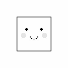 geometry funny square shape for preschool kids. vector illustration
