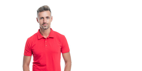 Fototapeta premium handsome man with grizzled hair isolated on white background