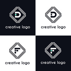 creative letter d and f for logo company design