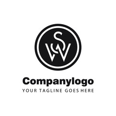 creative letter sw for logo company design - obrazy, fototapety, plakaty