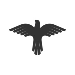 Obraz premium Dove vector illustration. Pigeon. Logo in the form of a bird, a symbol of the world, the image of God's Spirit.