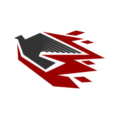 Dove vector illustration. Pigeon. Logo in the form of a bird, a symbol of the world, the image of God's Spirit.