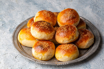 Traditional delicious handmade Turkish pastry cheese pastry (Turkish name; pogaca)