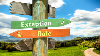 Street Sign to Exception versus Rule