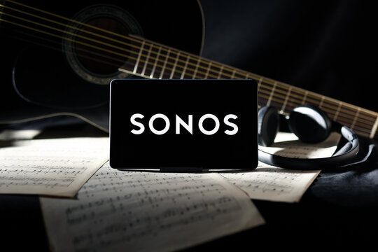 Sonos editorial. Illustrative photo for news about Sonos - an American developer and manufacturer of audio products