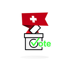 Swiss election poster background. ballot box.
