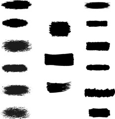 For use in design, brush strokes, 15 pieces of vector graphic elements, strokes for the background