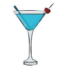Isolated cherry cocktail vector illustration