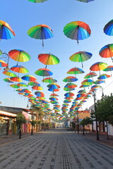 Fototapeta na wymiar Colorful umbrella sky