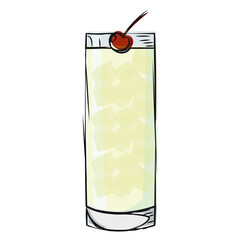 Isolated cherry cocktail vector illustration