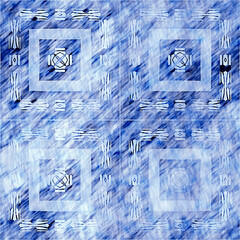 Indigo blue grunge wash linen print pattern. Modern rustic nantucket distressed fabric textile effect background in pale worn style. Masculine tie dyed home deco fashion geometric design