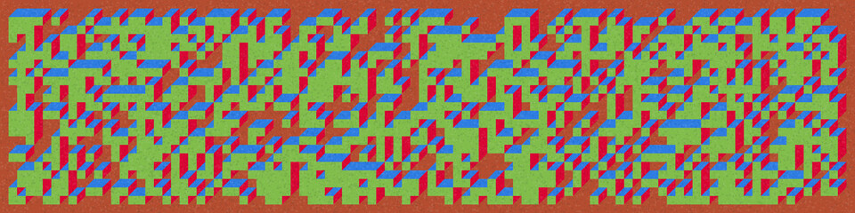 Implementation of Edward Zajec’s “Il Cubo” from 1971. Essentially a Truchet tile set of 8 tiles and rules for placement art illustration