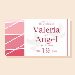 Isolated names lines wedding invitation vector illustration