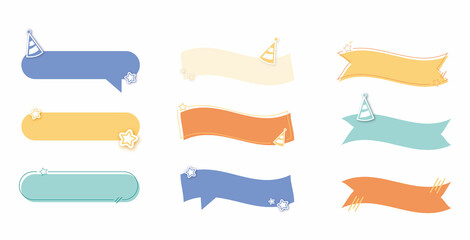 Birthday stickers, colorful and cute