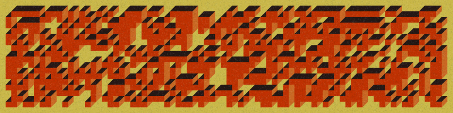 Implementation of Edward Zajec&rsquo;s &ldquo;Il Cubo&rdquo; from 1971. Essentially a Truchet tile set of 8 tiles and rules for placement art illustration