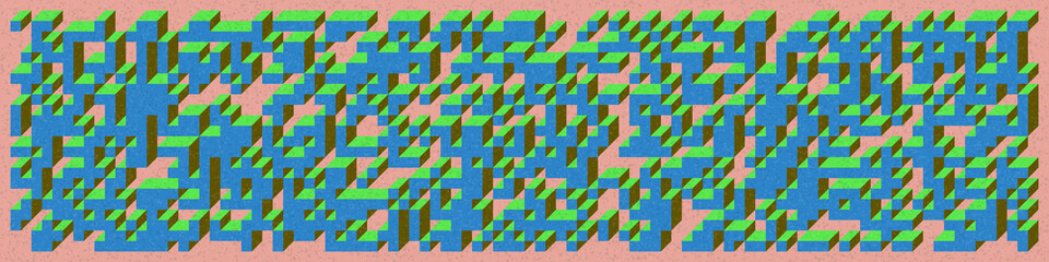 Implementation of Edward Zajec’s “Il Cubo” from 1971. Essentially a Truchet tile set of 8 tiles and rules for placement art illustration