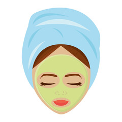 Isolated girl mask spa vector illustration