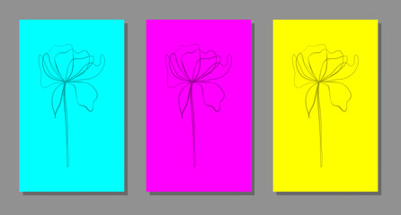 Vector botanical wall arts, with flower. Minimalistic and natural. Flower and line arts design.