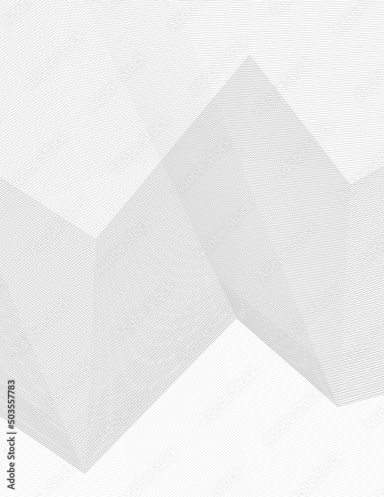 Poster Light gray guilloche background with sharp geometric pattern. Vector graphics
