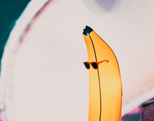 banana with sunglasses at concert