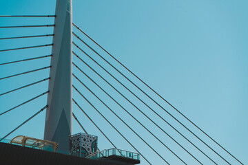Bridge and blue sky, part of a bridge