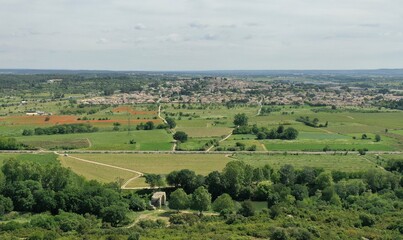 Fototapeta na wymiar survol de la via domitia dans le Gard, sud de la France au bord du Vidourle