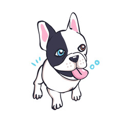 Vector illustration of dog, french bulldog.