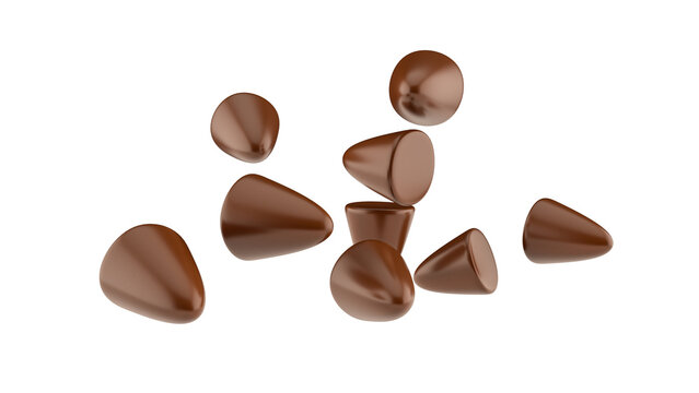 Pyramid shape candies of an cuberdons from Ghent in chocolate 3d illustration
