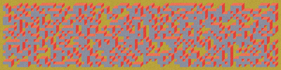 Implementation of Edward Zajec’s “Il Cubo” from 1971. Essentially a Truchet tile set of 8 tiles and rules for placement art illustration