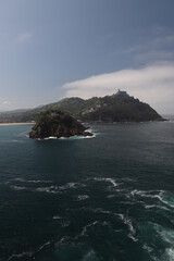 View of the beach and sea in San Sebastián 