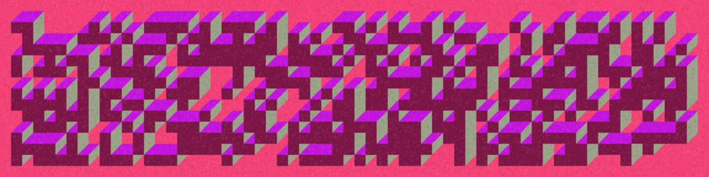 Implementation of Edward Zajec&rsquo;s &ldquo;Il Cubo&rdquo; from 1971. Essentially a Truchet tile set of 8 tiles and rules for placement art illustration