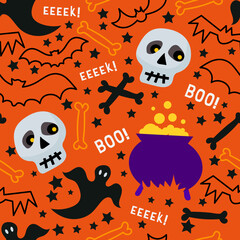 Halloween seamless pattern for print, vector image