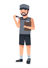 coach with whistle and checklist