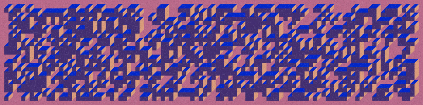 Implementation of Edward Zajec&rsquo;s &ldquo;Il Cubo&rdquo; from 1971. Essentially a Truchet tile set of 8 tiles and rules for placement art illustration