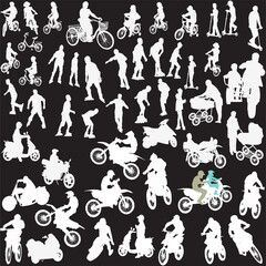 rindividual transport collection isolated on black