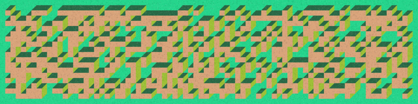 Implementation of Edward Zajec&rsquo;s &ldquo;Il Cubo&rdquo; from 1971. Essentially a Truchet tile set of 8 tiles and rules for placement art illustration