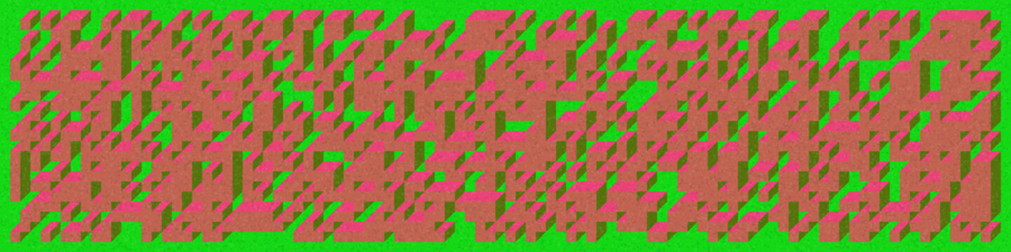 Implementation of Edward Zajec&rsquo;s &ldquo;Il Cubo&rdquo; from 1971. Essentially a Truchet tile set of 8 tiles and rules for placement art illustration