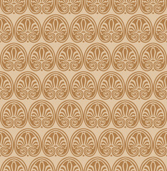 Greek decorative element flower Lotus pattern, greek shape seamless texture