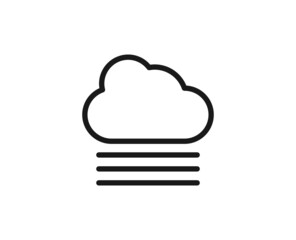 Cloud line icon on white background