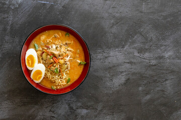 A Bowl of Curry Ramen Noodles with Room for Copy