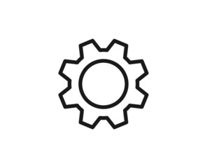 Gear flat icon. Single high quality outline symbol for web design or mobile app.  Gear thin line signs for design logo, visit card, etc. Outline pictogram EPS10