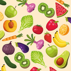 fruits and vegetables pattern