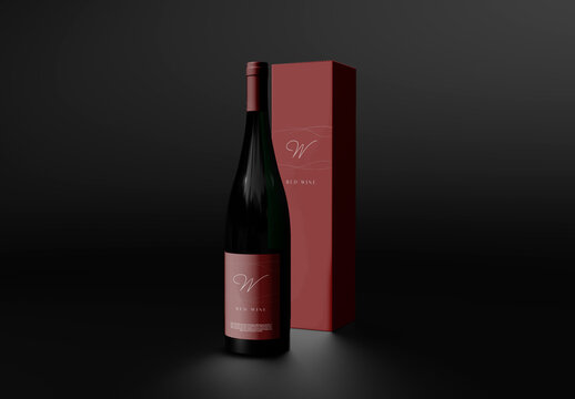 Wine Bottle Packaging Mockup