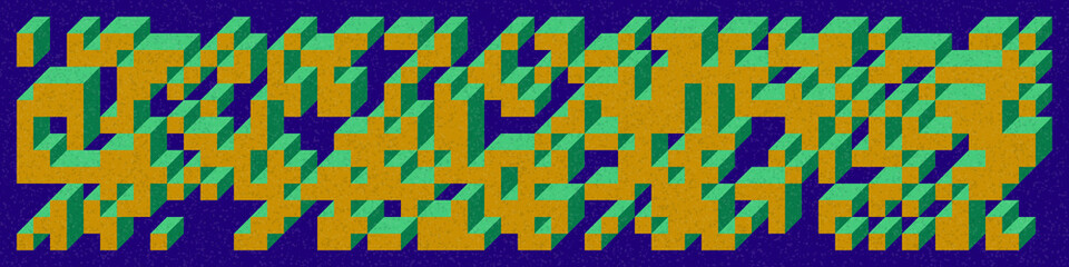 Implementation of Edward Zajec’s “Il Cubo” from 1971. Essentially a Truchet tile set of 8 tiles and rules for placement art illustration