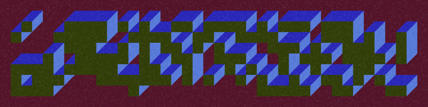 Implementation of Edward Zajec&rsquo;s &ldquo;Il Cubo&rdquo; from 1971. Essentially a Truchet tile set of 8 tiles and rules for placement art illustration