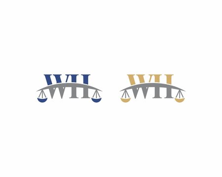 Letter WH Logo With Scale of Justice Logo Icon 001 