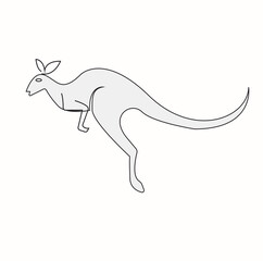 This image shows the Australian Kangaroo Traditional Doodle. Vector Line Art Design.